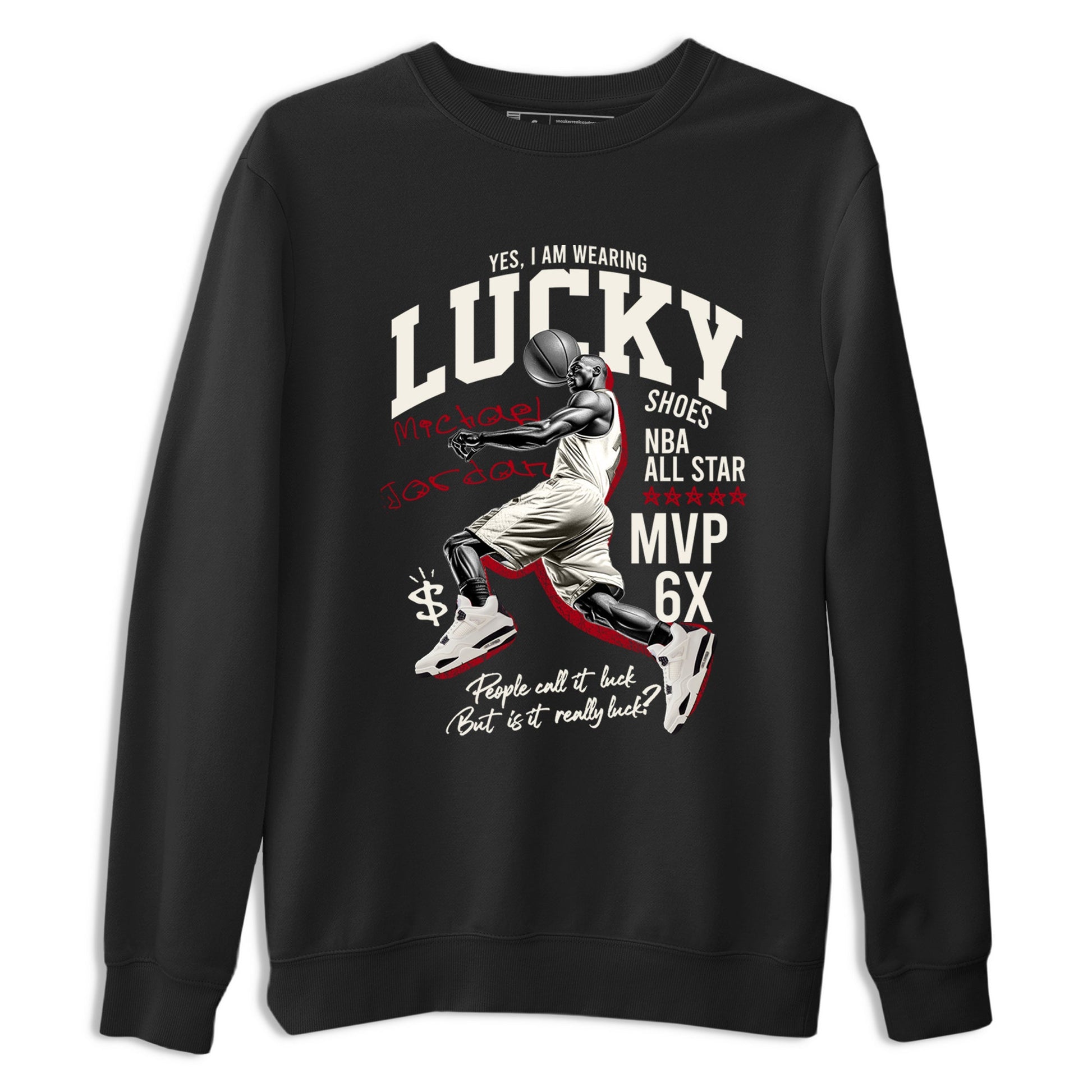 Sneaker match tees – Sneaker Tees To Match Air Jordan 4 Flight Club Shoes – Lucky Player Tee Black 2