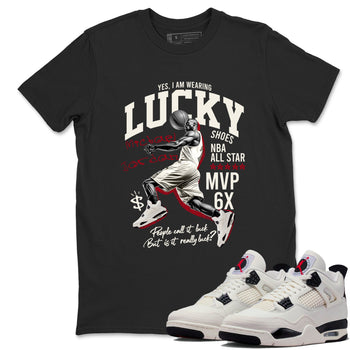 Sneaker match tees – Sneaker Tees To Match Air Jordan 4 Flight Club Shoes – Lucky Player Tee Black 1