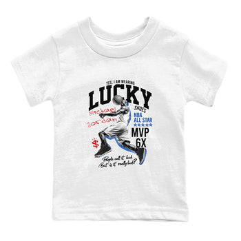 Sneaker match tees – Sneaker Tees To Match Jordan 4 Retro Rare Air Shoes – Lucky Player Kids T-Shirt White 2
