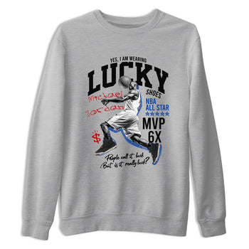 Sneaker match tees – Sneaker Tees To Match Jordan 4 Retro Rare Air Shoes – Lucky Player Tee Heather Grey 2