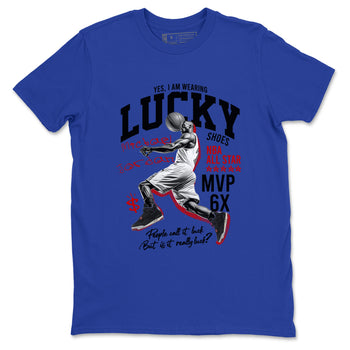 Sneaker match tees – Sneaker Tees To Match Jordan 4 Retro Rare Air Shoes – Lucky Player Tee Royal Blue 2