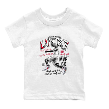 Sneaker match tees – Sneaker Tees To Match Air Jordan 8 Bunny Shoes Air Jordan 8 Bunny White and True Red – Lucky Player Kids T-Shirt White 2