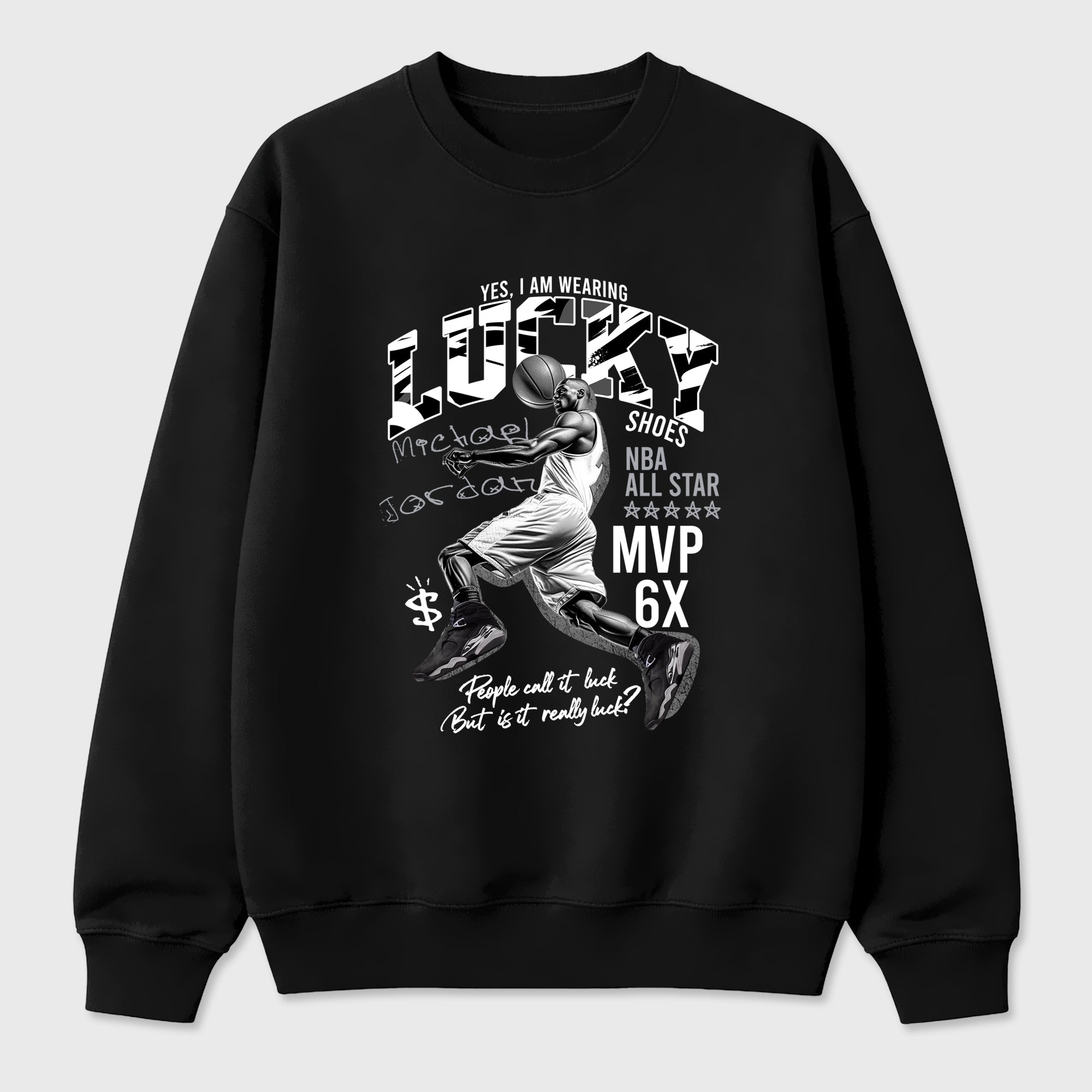 Lucky Player Graphic T-Shirt featuring original streetwear artwork designed to match the Air Jordan 8 Chrome. Black 2 Graphic Tee.