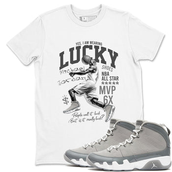 9s Cool Grey shirts to match jordans Lucky Player sneaker match tees Air Jordan 9 Retro Cool Grey match shoes to clothes SNRT Sneaker Tees unisex cotton White 1 shirts