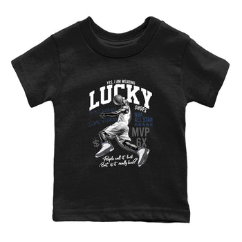 Perfect Valentine's Day Gifts graphic tee  – Sneaker Tees To Match Air Jordan 9 Flint Grey – Lucky Player Kids Graphic T-Shirt Black 2