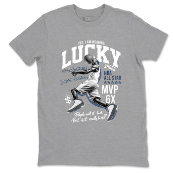 Perfect Valentine's Day Gifts graphic tee  – Sneaker Tees To Match Air Jordan 9 Flint Grey – Lucky Player Tee Heather Grey 2