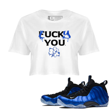Foams One Royal shirts to match jordans Lucky You sneaker match tees Air Foamposite One Royal match shoes to clothes SNRT Sneaker Tees unisex cotton White 1 crop tee