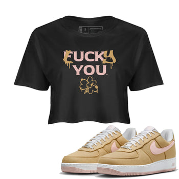 AF 1 Linen shirts to match jordans Lucky You sneaker match tees Air Force 1 Linen match shoes to clothes SNRT Sneaker Tees unisex cotton Black 1 crop tee