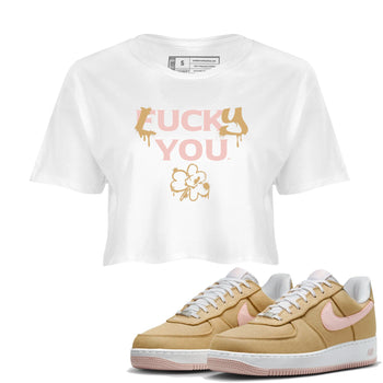 AF 1 Linen shirts to match jordans Lucky You sneaker match tees Air Force 1 Linen match shoes to clothes SNRT Sneaker Tees unisex cotton White 1 crop tee