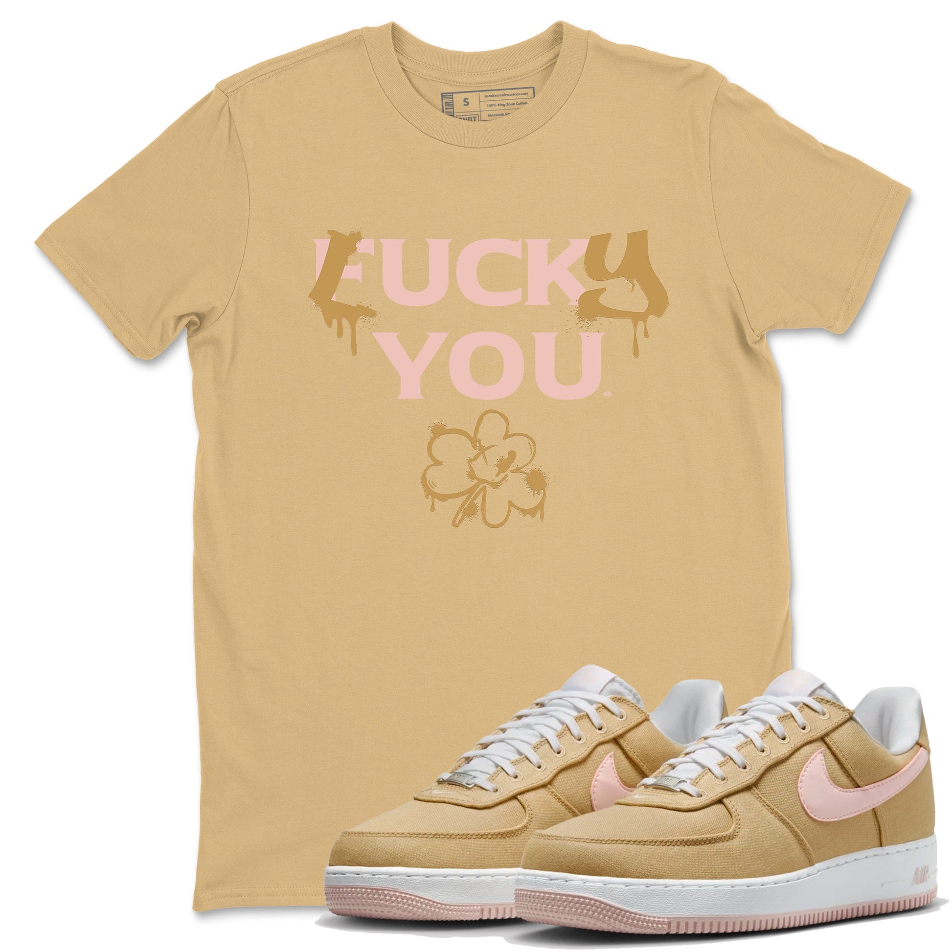 AF 1 Linen shirts to match jordans Lucky You sneaker match tees Air Force 1 Linen match shoes to clothes SNRT Sneaker Tees unisex cotton Old Gold 1 shirts