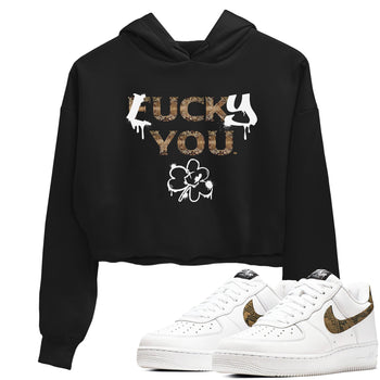 AF1 Ivory Snake shirt to match jordans Lucky You sneaker tees Air Force1 Ivory Snake SNRT Sneaker Release Tees Black 1 crop length shirt