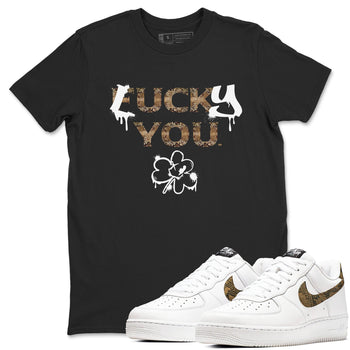 AF1 Ivory Snake shirt to match jordans Lucky You sneaker tees Air Force1 Ivory Snake SNRT Sneaker Release Tees unisex cotton Black 1 crew neck shirt