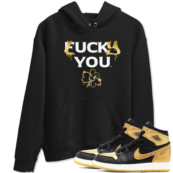 1s Black Metallic Gold shirts to match jordans Lucky You sneaker match tees Air Jordan 1 Black Metallic Gold SNRT Sneaker Release Tees unisex cotton Black 1 crew neck shirts