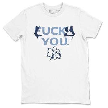AJ 1 Denim shirts to match jordans Lucky You sneaker match tees Air Jordan 1 Denim SNRT Sneaker Tees streetwear brand White 2 unisex cotton tee