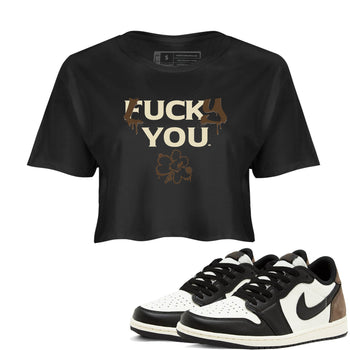 1s Mocha shirts to match jordans Lucky You sneaker match tees Air Jordan 1 Mocha match shoes to clothes SNRT Sneaker Tees unisex cotton Black 1 crop tee