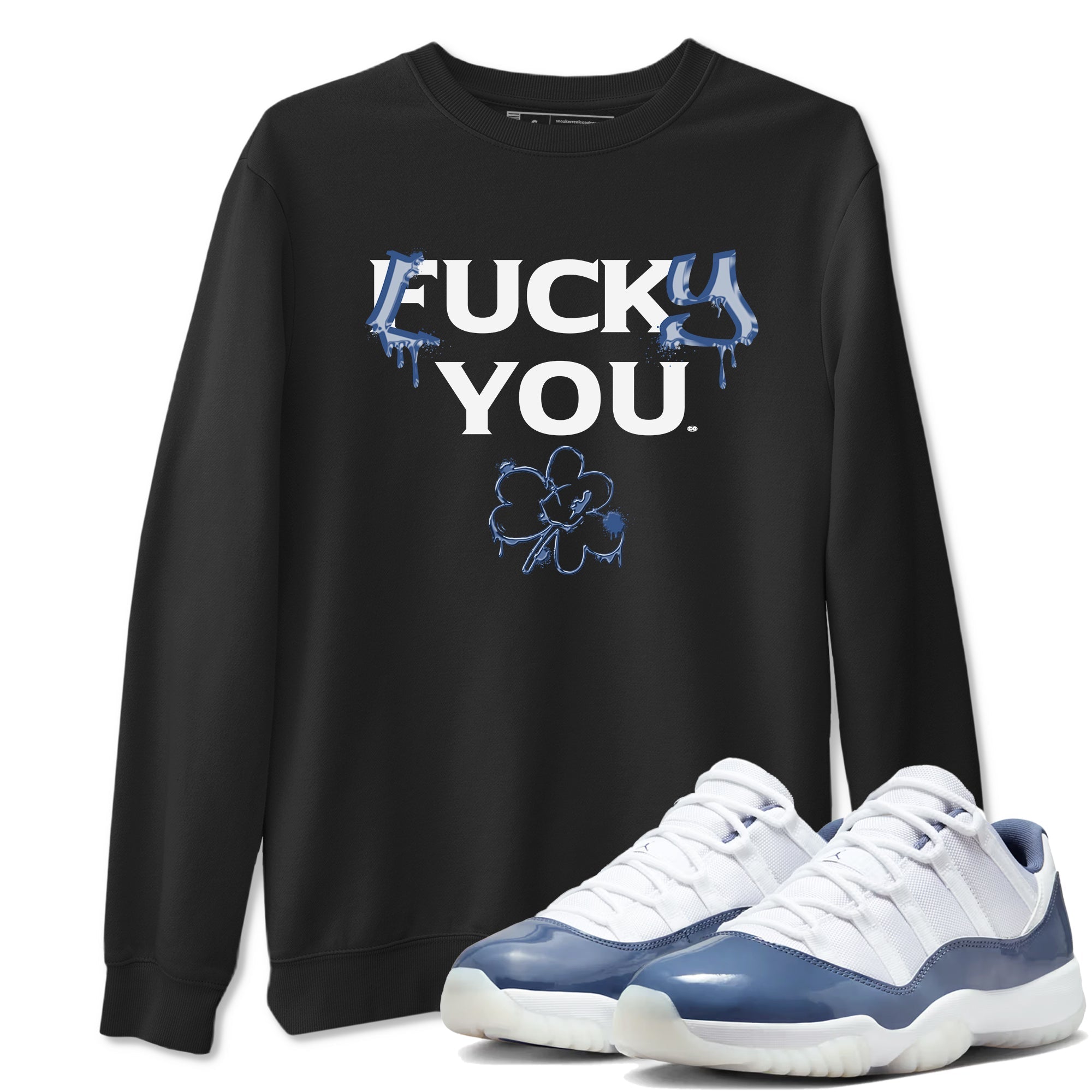 11s Diffused Blue Shirts To Match Jordans Lucky you sneaker match tees Air Jordan 11 Diffused Blue Tee SNRT Sneaker Release Tees unisex cotton Black 1 crew neck shirts