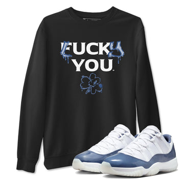 11s Diffused Blue Shirts To Match Jordans Lucky you sneaker match tees Air Jordan 11 Diffused Blue Tee SNRT Sneaker Release Tees unisex cotton Black 1 crew neck shirts