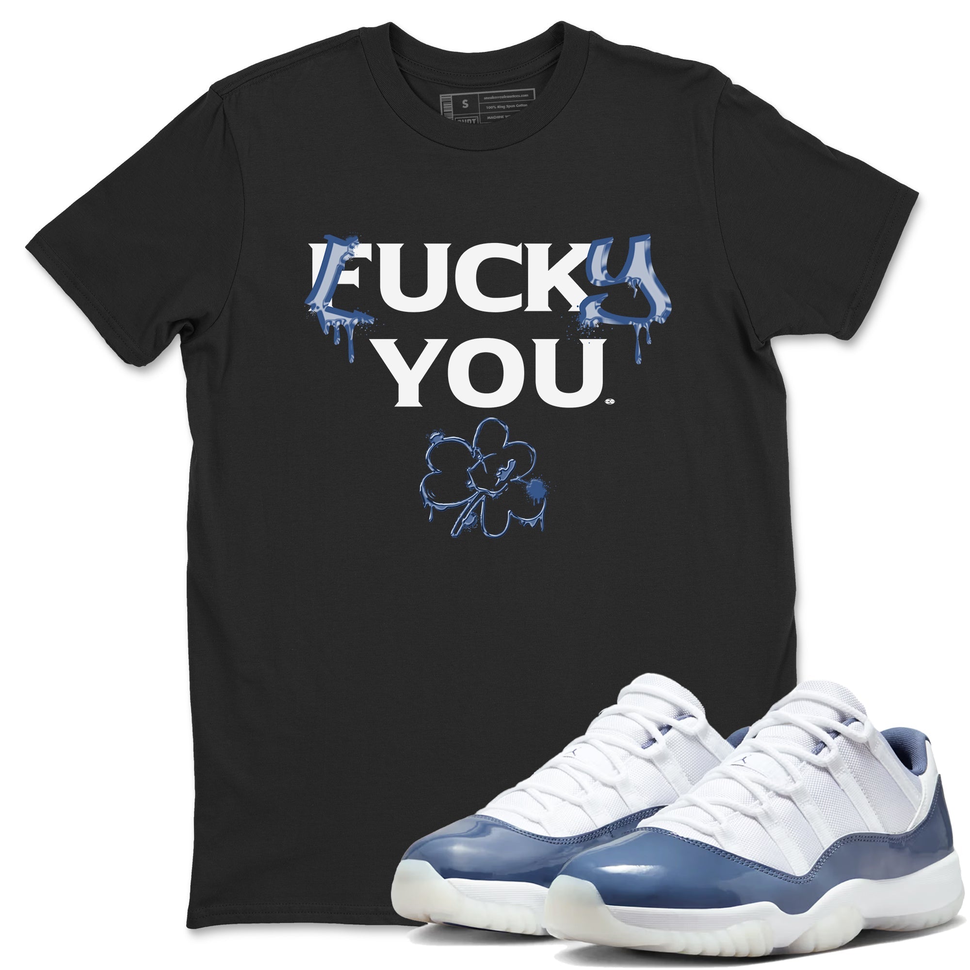 11s Diffused Blue Shirts To Match Jordans Lucky you sneaker match tees Air Jordan 11 Diffused Blue Tee SNRT Sneaker Release Tees unisex cotton Black 1 crew neck shirts