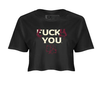 3s A Ma Maniere x Burgundy Crush shirts to match jordans Lucky You sneaker match tees Air Jordan 3 A Ma Maniere x Burgundy Crush SNRT Sneaker Tees streetwear brand Black 2 crop tee