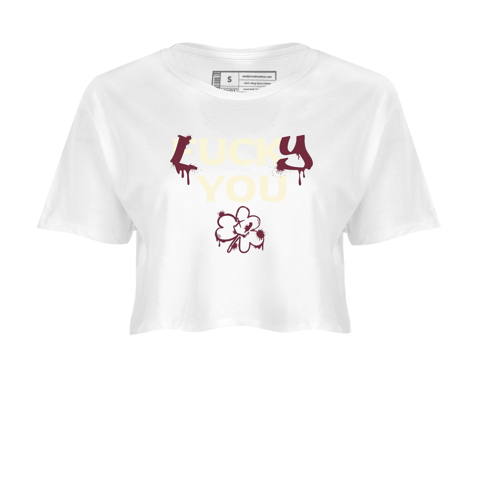 3s A Ma Maniere x Burgundy Crush shirts to match jordans Lucky You sneaker match tees Air Jordan 3 A Ma Maniere x Burgundy Crush SNRT Sneaker Tees streetwear brand White 2 crop tee