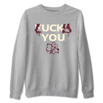 3s A Ma Maniere x Burgundy Crush shirts to match jordans Lucky You sneaker match tees Air Jordan 3 A Ma Maniere x Burgundy Crush SNRT Sneaker Tees streetwear brand Heather Grey 2 unisex cotton tee