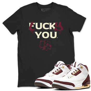 3s A Ma Maniere x Burgundy Crush shirts to match jordans Lucky You sneaker match tees Air Jordan 3 A Ma Maniere x Burgundy Crush SNRT Sneaker Tees streetwear brand Black 1 unisex cotton tee