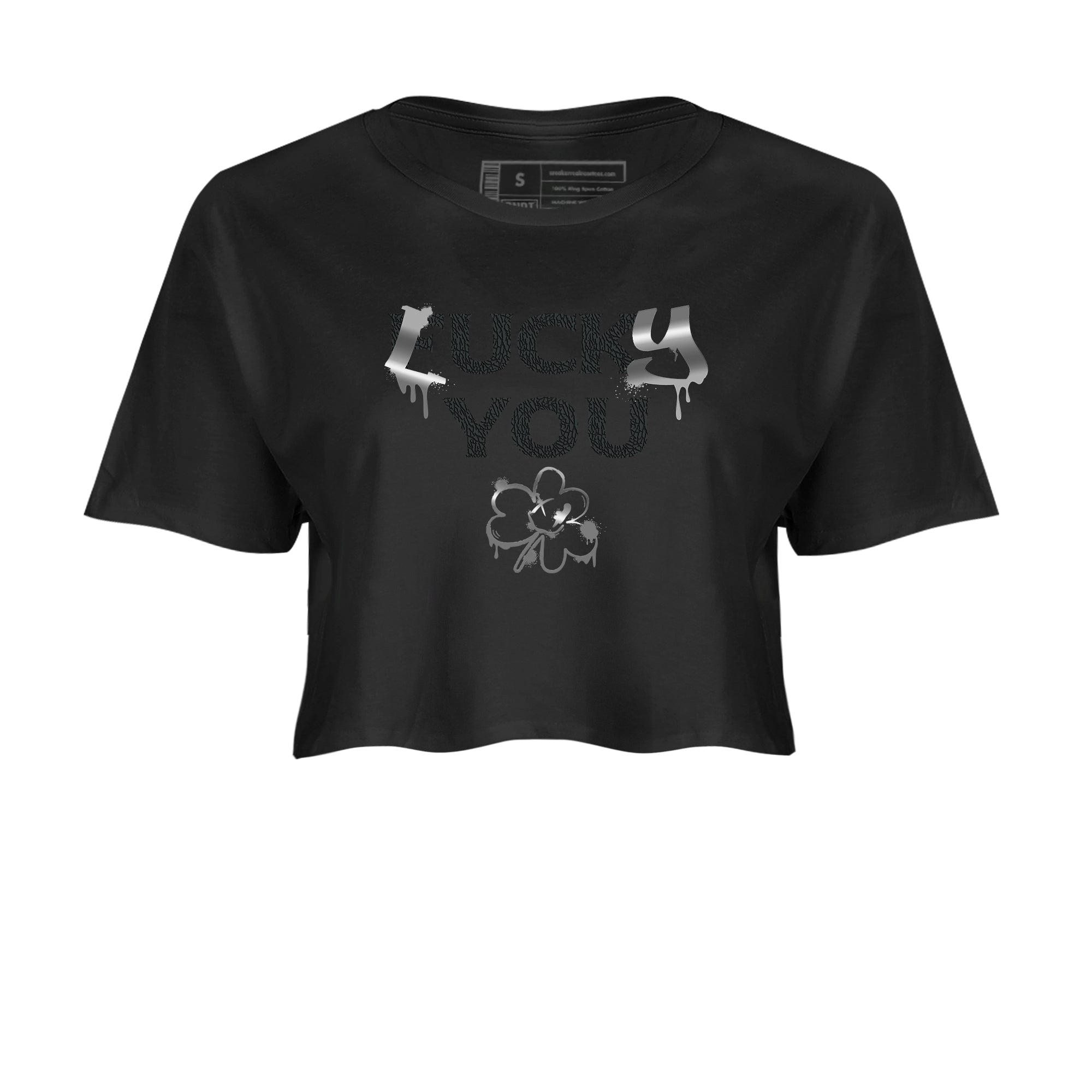 3s Black Cat shirts to match jordans Lucky You sneaker match tees Air Jordan 3 Retro Black Cat match shoes to clothes SNRT Sneaker Tees unisex cotton Black 2 crop tee