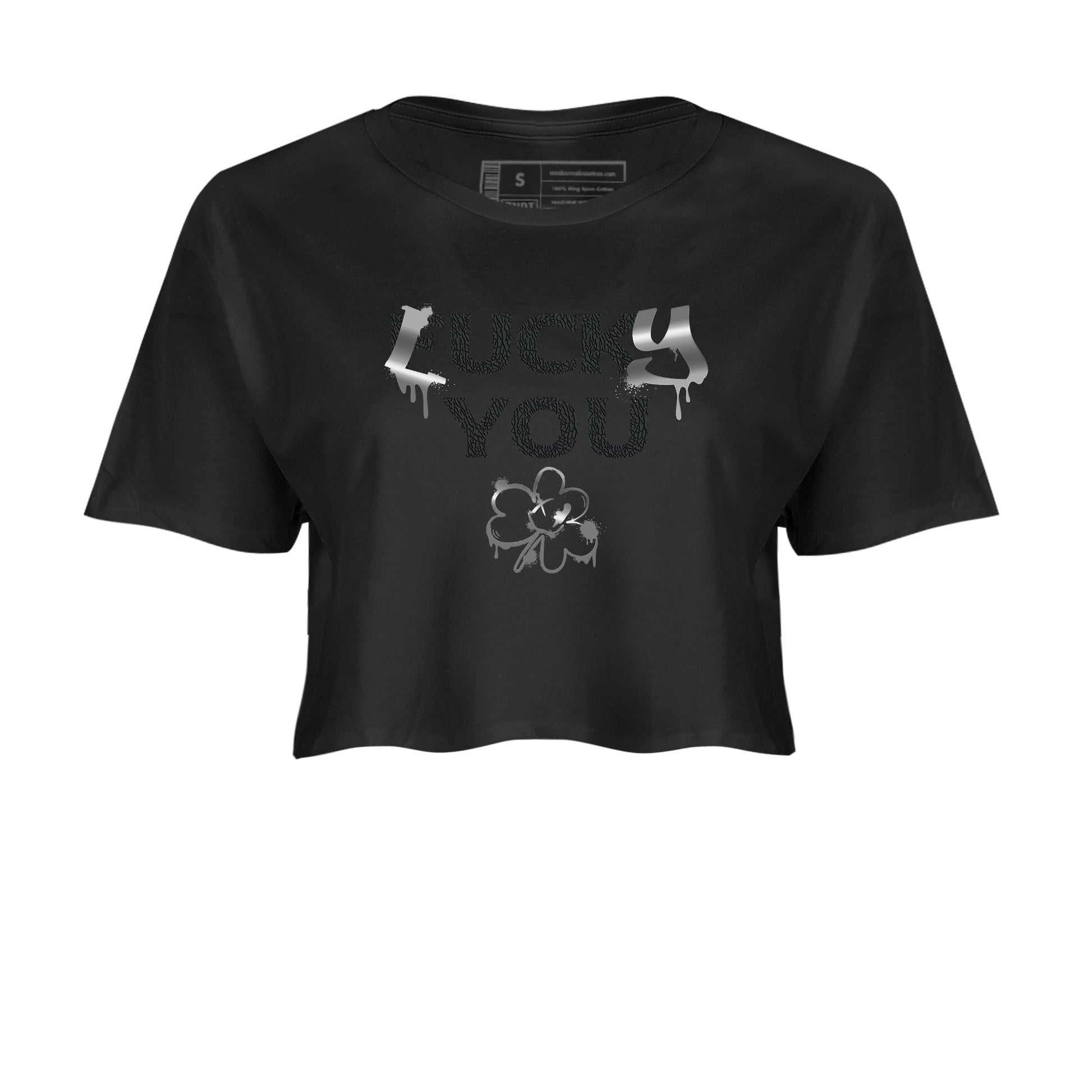 3s Black Cat shirts to match jordans Lucky You sneaker match tees Air Jordan 3 Retro Black Cat match shoes to clothes SNRT Sneaker Tees unisex cotton Black 2 crop tee