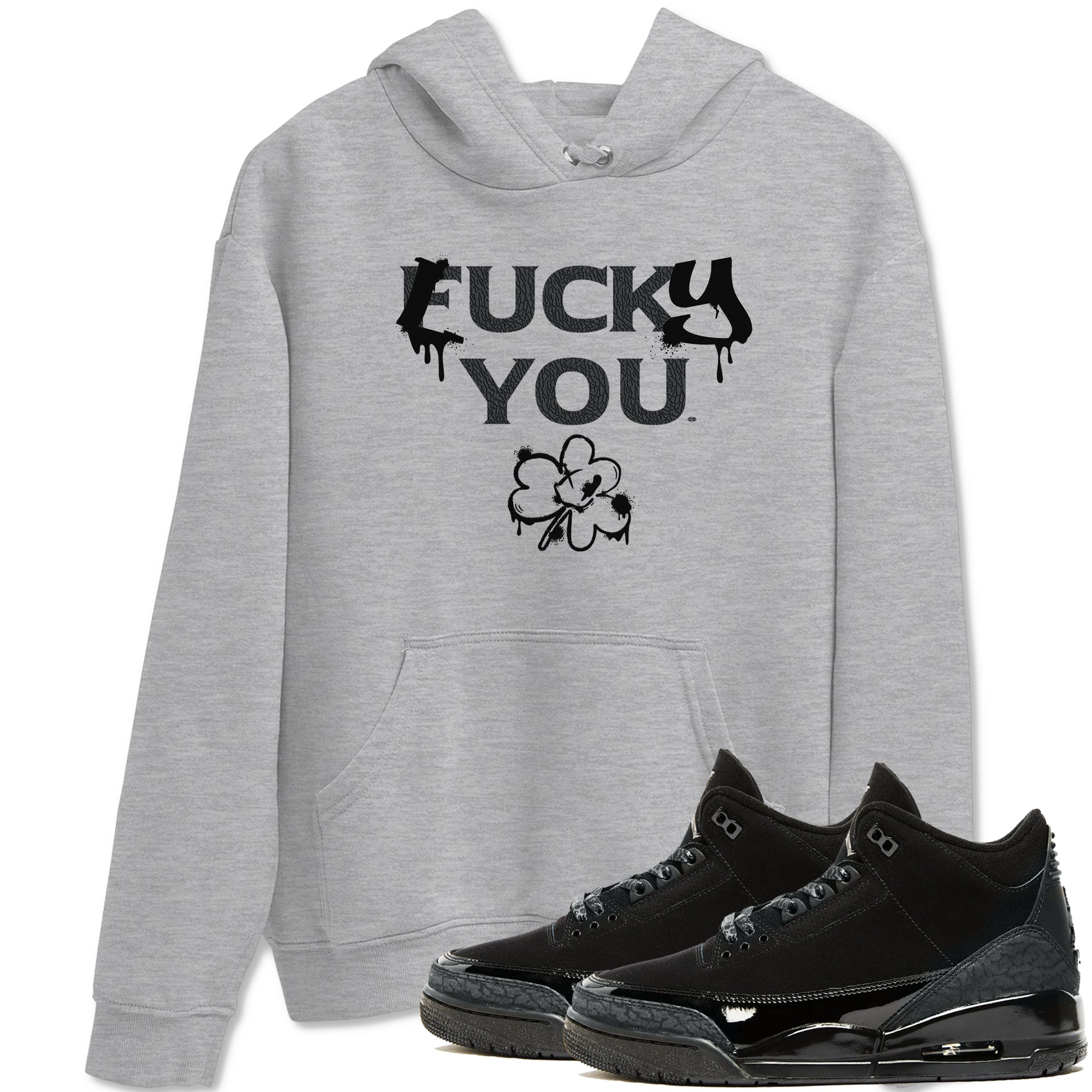 3s Black Cat shirts to match jordans Lucky You sneaker match tees Air Jordan 3 Retro Black Cat match shoes to clothes SNRT Sneaker Tees unisex cotton Heather Grey 1 shirts