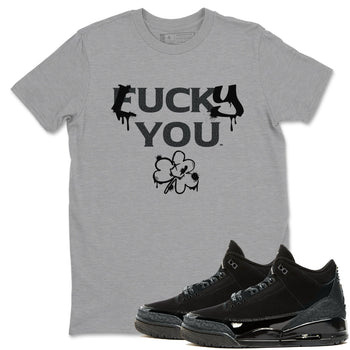 3s Black Cat shirts to match jordans Lucky You sneaker match tees Air Jordan 3 Retro Black Cat match shoes to clothes SNRT Sneaker Tees unisex cotton Heather Grey 1 shirts