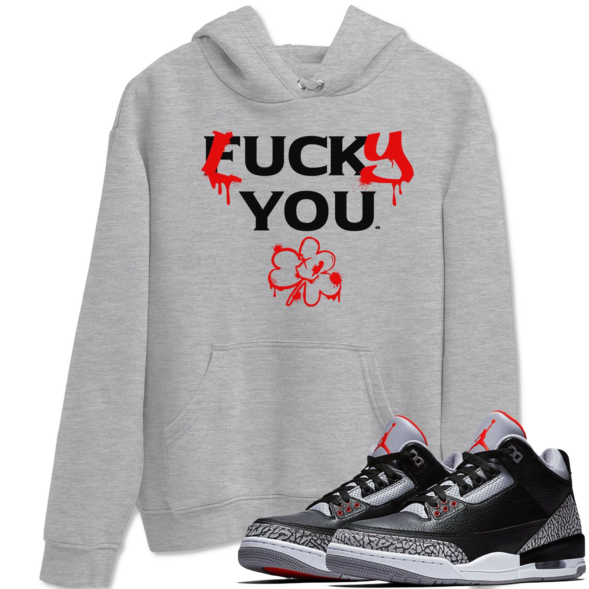 3s Black Cement shirts to match jordans Lucky You sneaker match tees Air Jordan 3 Retro OG Black Cement match shoes to clothes SNRT Sneaker Tees unisex cotton Heather Grey 1 shirts
