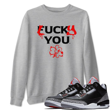 3s Black Cement shirts to match jordans Lucky You sneaker match tees Air Jordan 3 Retro OG Black Cement match shoes to clothes SNRT Sneaker Tees unisex cotton Heather Grey 1 shirts