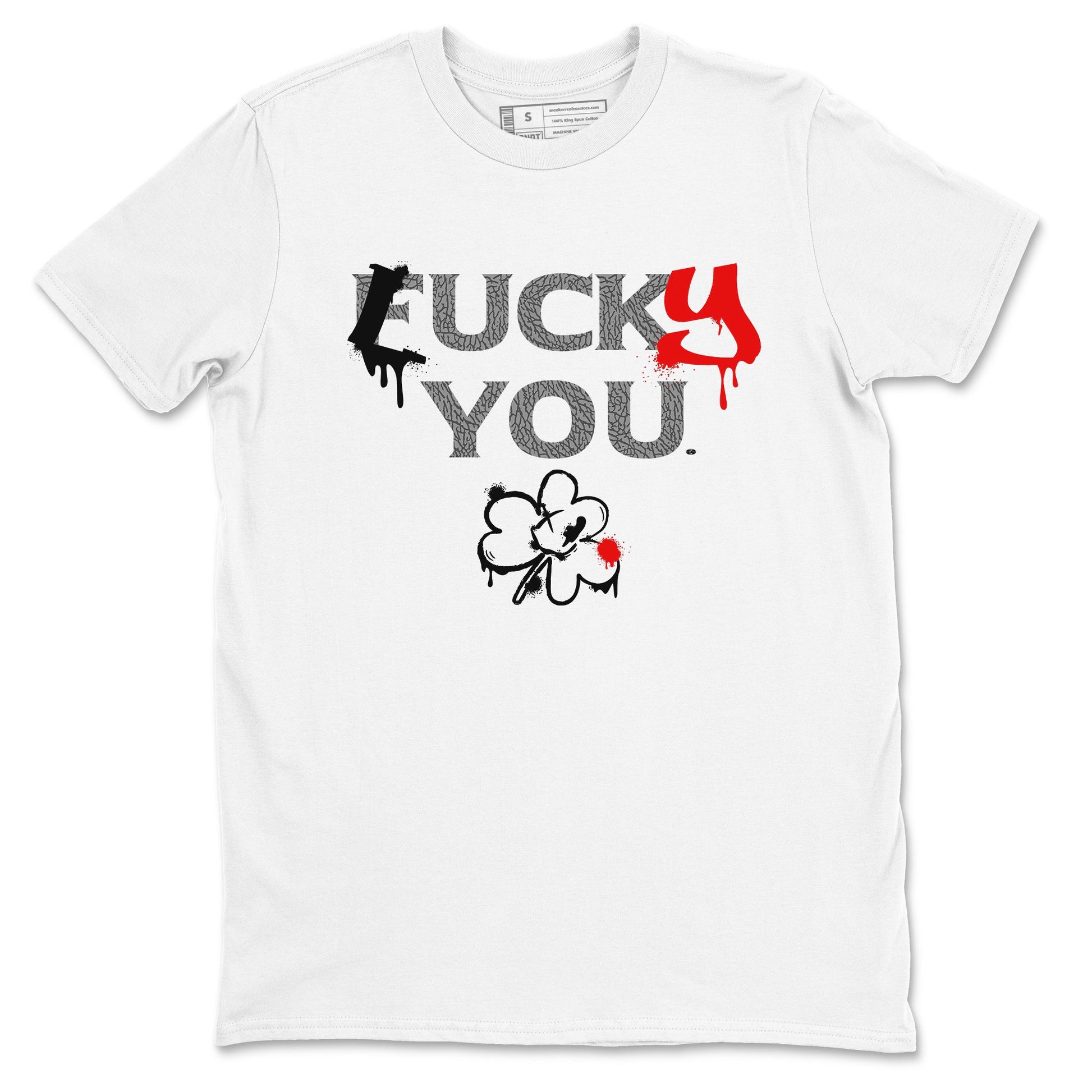 3s Black Cement shirts to match jordans Lucky You sneaker match tees Air Jordan 3 Retro OG Black Cement match shoes to clothes SNRT Sneaker Tees unisex cotton White 2 shirts