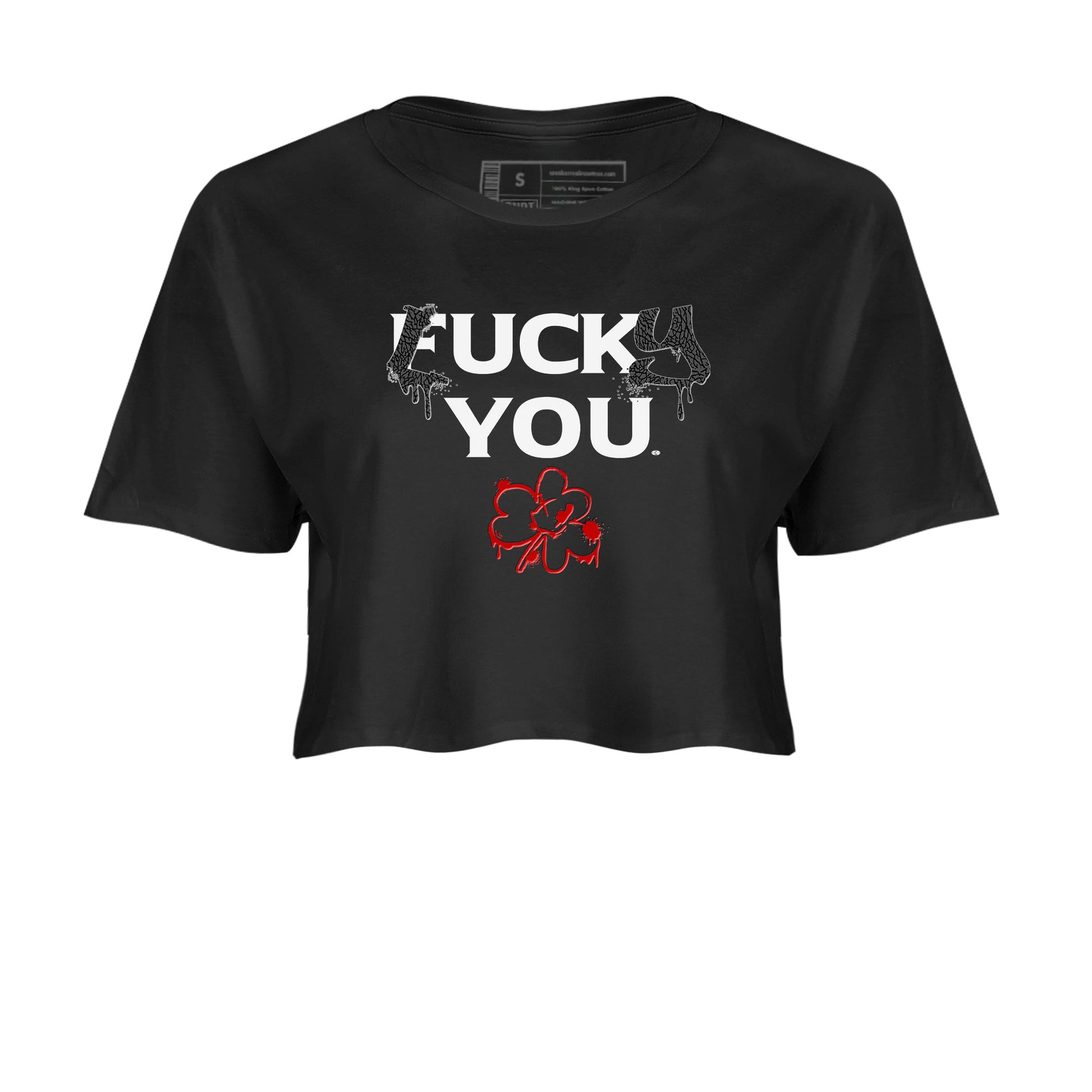 3s Cement Grey shirts to match jordans Lucky You sneaker match tees Air Jordan 3 Cement Grey match shoes to clothes SNRT Sneaker Tees unisex cotton Black 2 crop tee