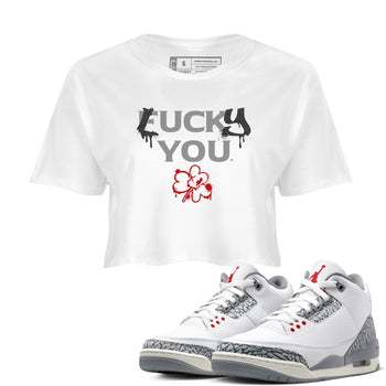 3s Cement Grey shirts to match jordans Lucky You sneaker match tees Air Jordan 3 Cement Grey match shoes to clothes SNRT Sneaker Tees unisex cotton White 1 crop tee