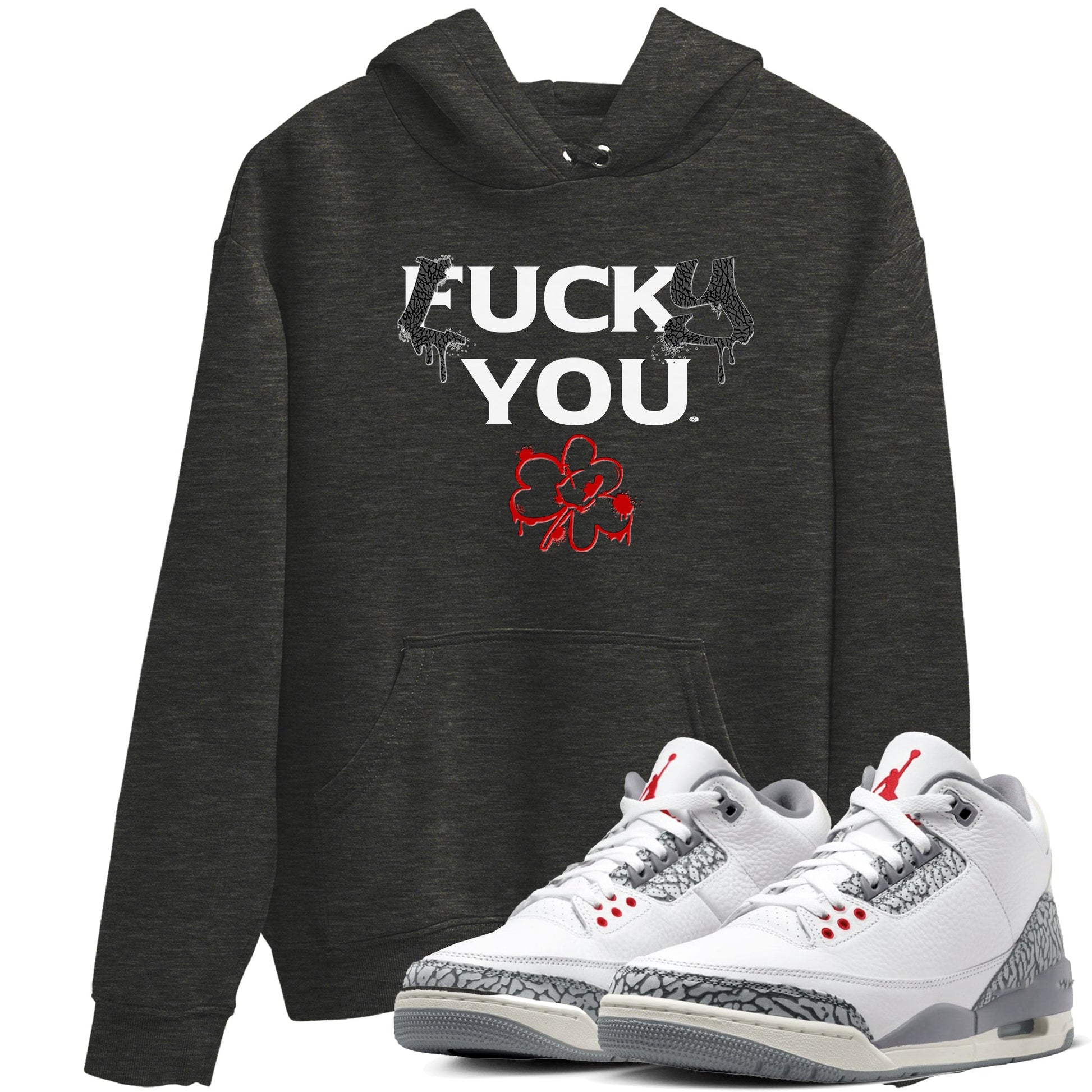 3s Cement Grey shirts to match jordans Lucky You sneaker match tees Air Jordan 3 Cement Grey match shoes to clothes SNRT Sneaker Tees unisex cotton Charcoal Heather 1 shirts