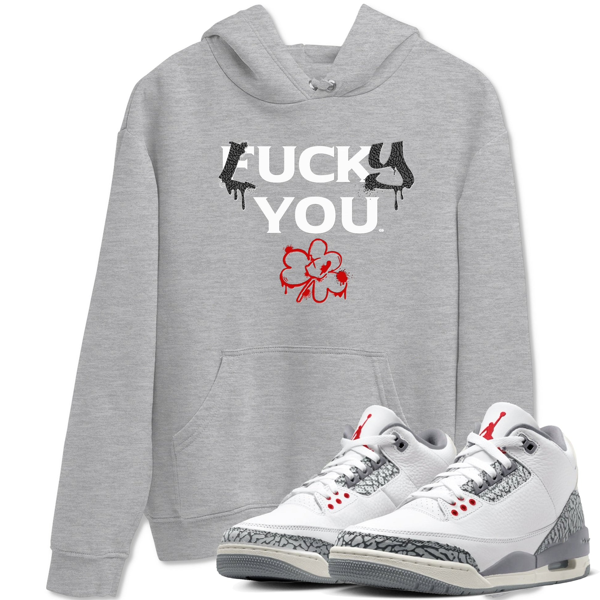 3s Cement Grey shirts to match jordans Lucky You sneaker match tees Air Jordan 3 Cement Grey match shoes to clothes SNRT Sneaker Tees unisex cotton Heather Grey 1 shirts