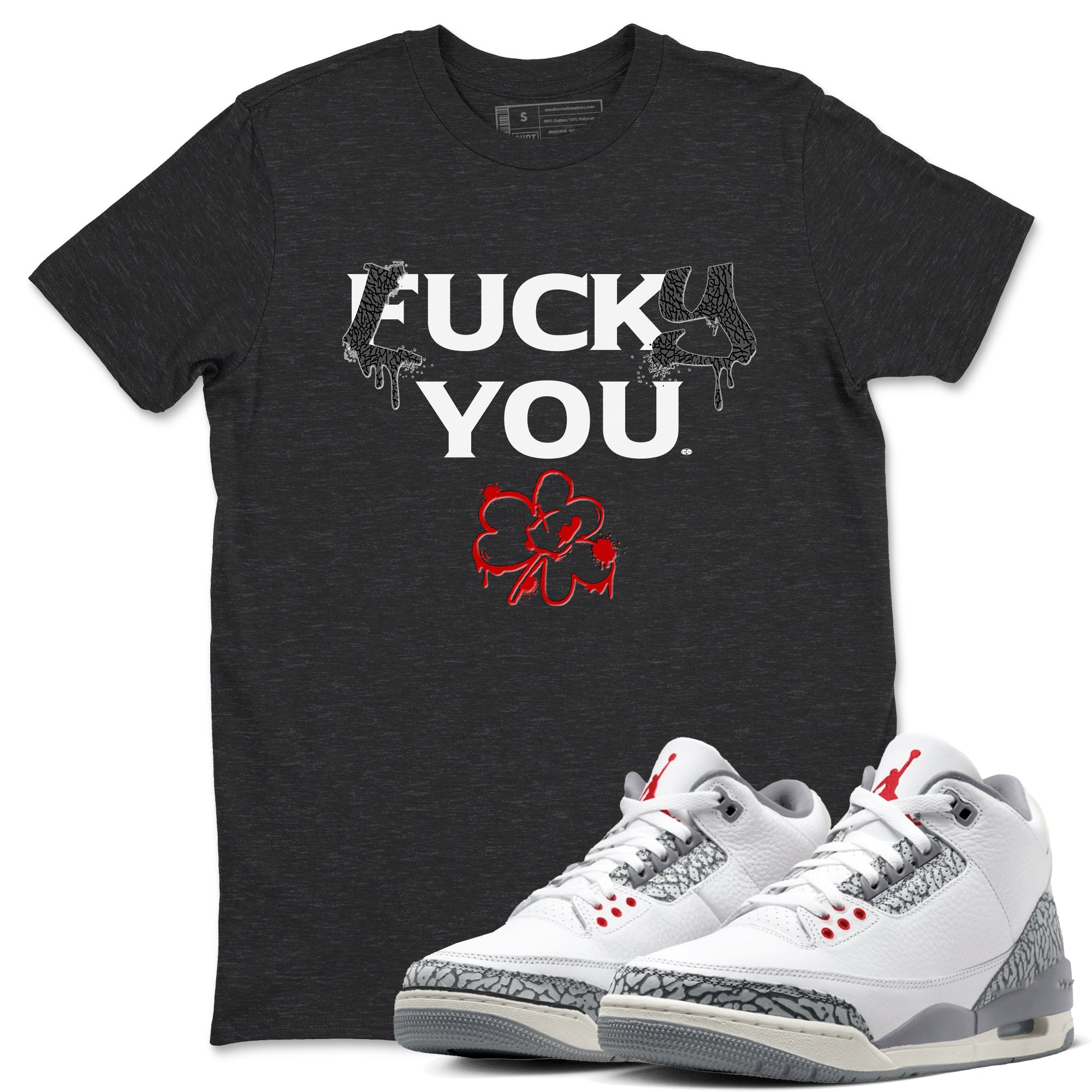 3s Cement Grey shirts to match jordans Lucky You sneaker match tees Air Jordan 3 Cement Grey match shoes to clothes SNRT Sneaker Tees unisex cotton Charcoal Heather 1 shirts
