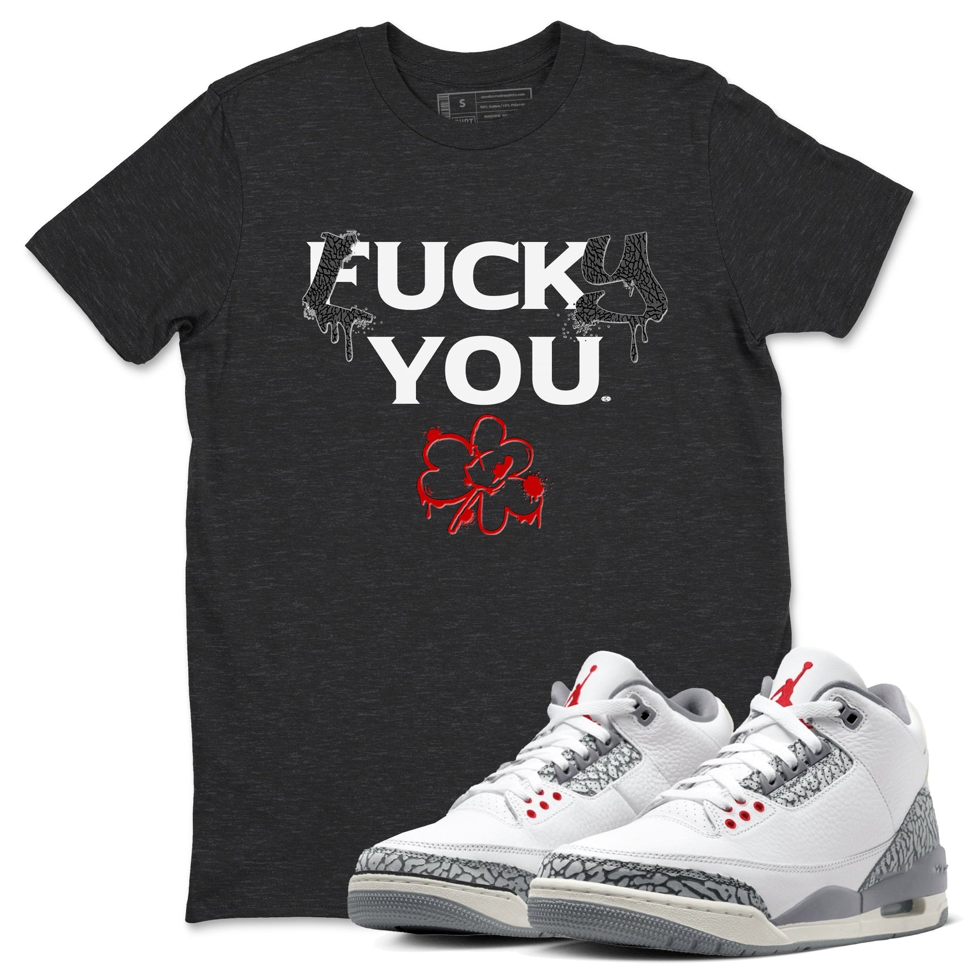 3s Cement Grey shirts to match jordans Lucky You sneaker match tees Air Jordan 3 Cement Grey match shoes to clothes SNRT Sneaker Tees unisex cotton Charcoal Heather 1 shirts