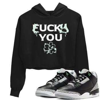 3s Green Glow shirt to match jordans Lucky You sneaker tees Air Jordan 3 Green Glow SNRT Sneaker Release Tees Black 1 crop length shirt