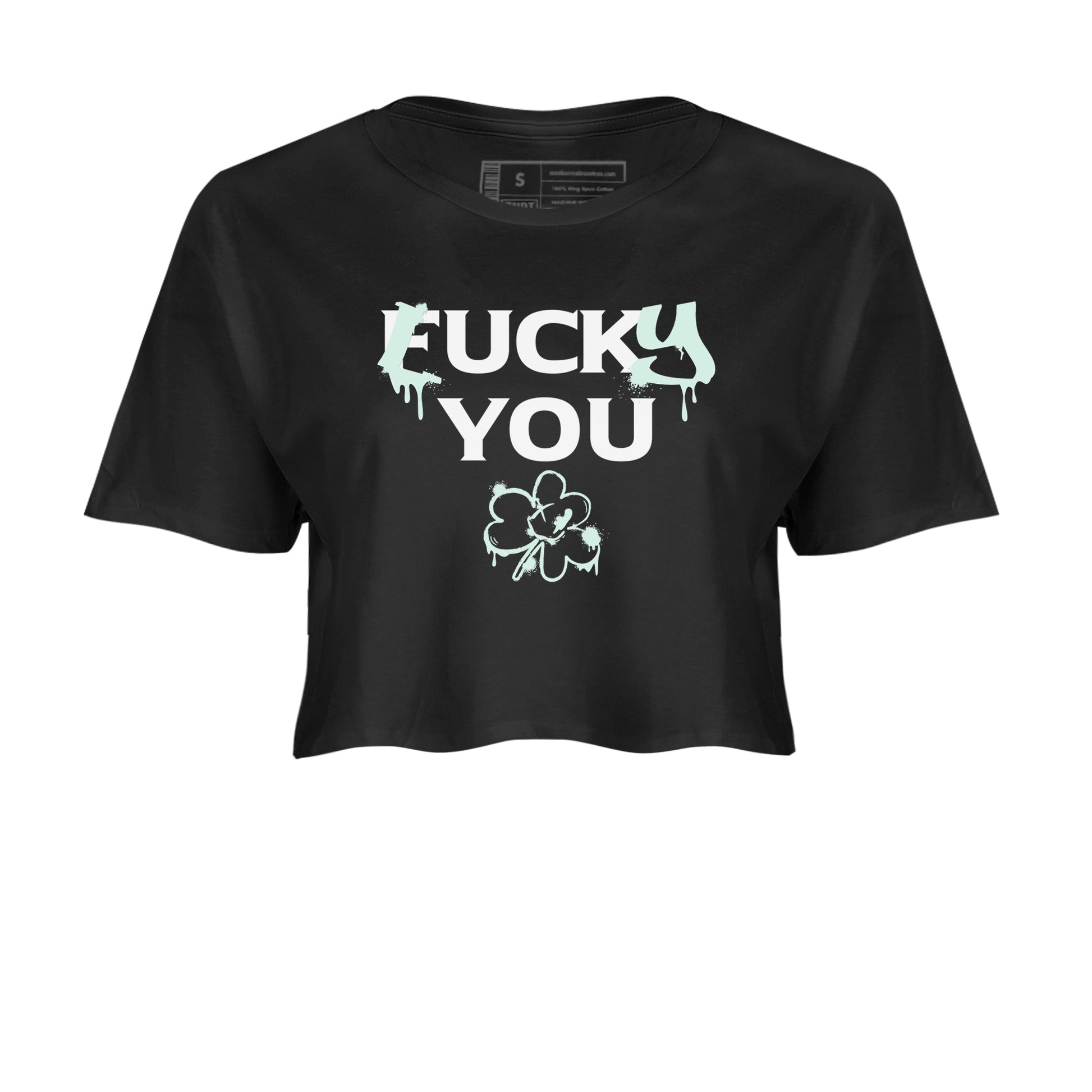 3s Green Glow shirt to match jordans Lucky You sneaker tees Air Jordan 3 Green Glow SNRT Sneaker Release Tees Black 2 crop length shirt