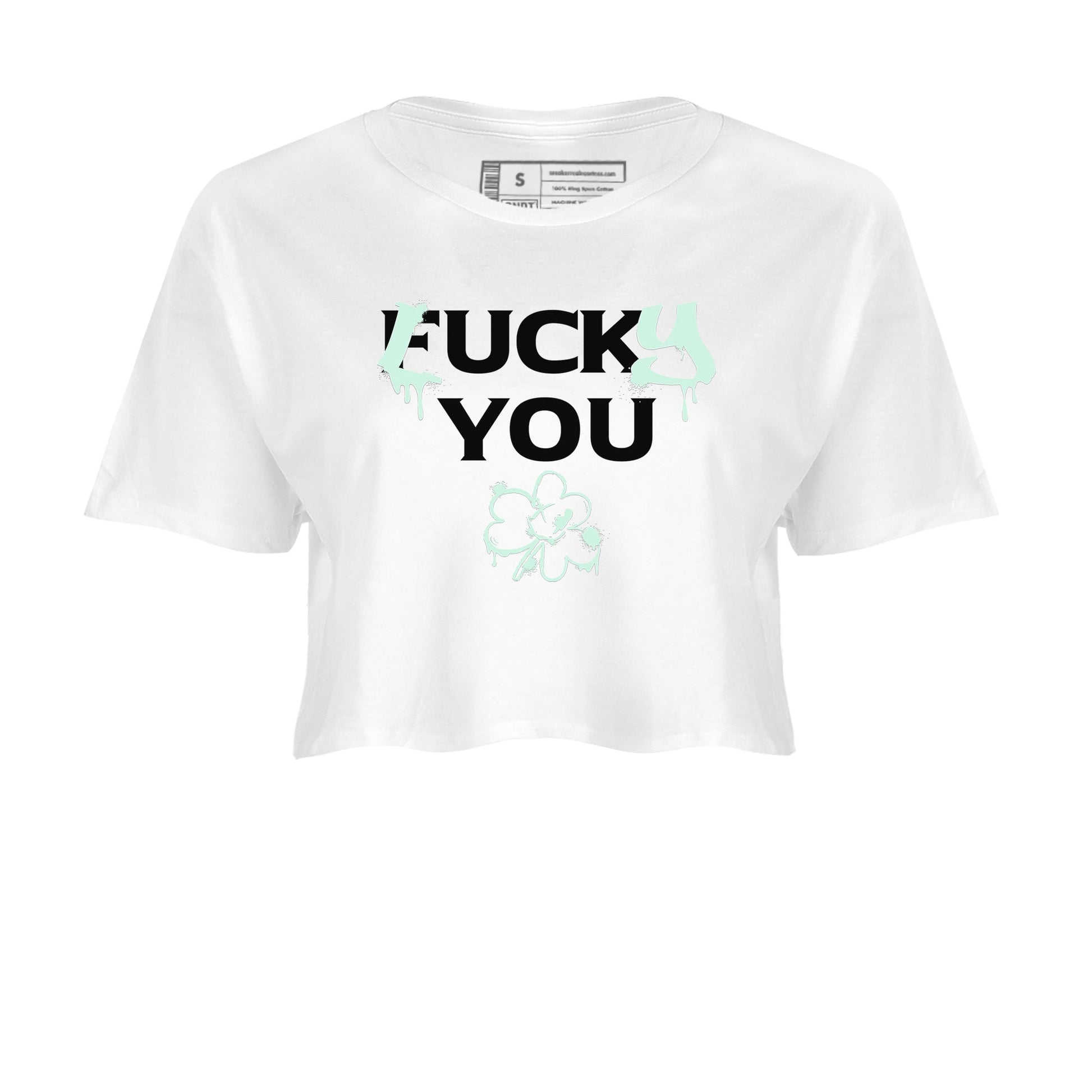 3s Green Glow shirt to match jordans Lucky You sneaker tees Air Jordan 3 Green Glow SNRT Sneaker Release Tees White 2 crop length shirt