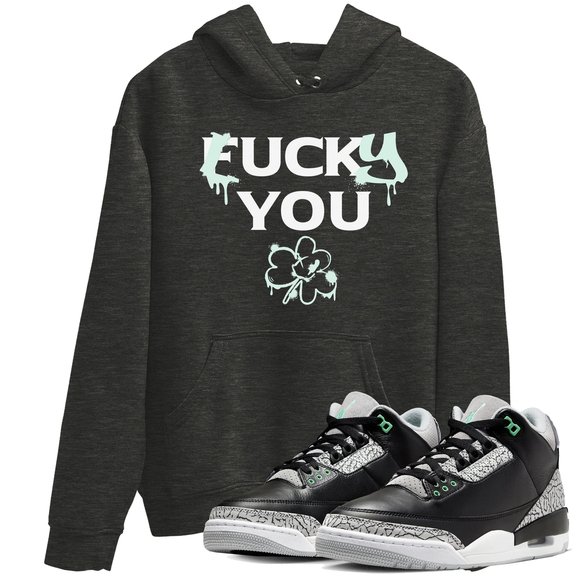 3s Green Glow shirt to match jordans Lucky You sneaker tees Air Jordan 3 Green Glow SNRT Sneaker Release Tees unisex cotton Charcoal Heather 1 crew neck shirt