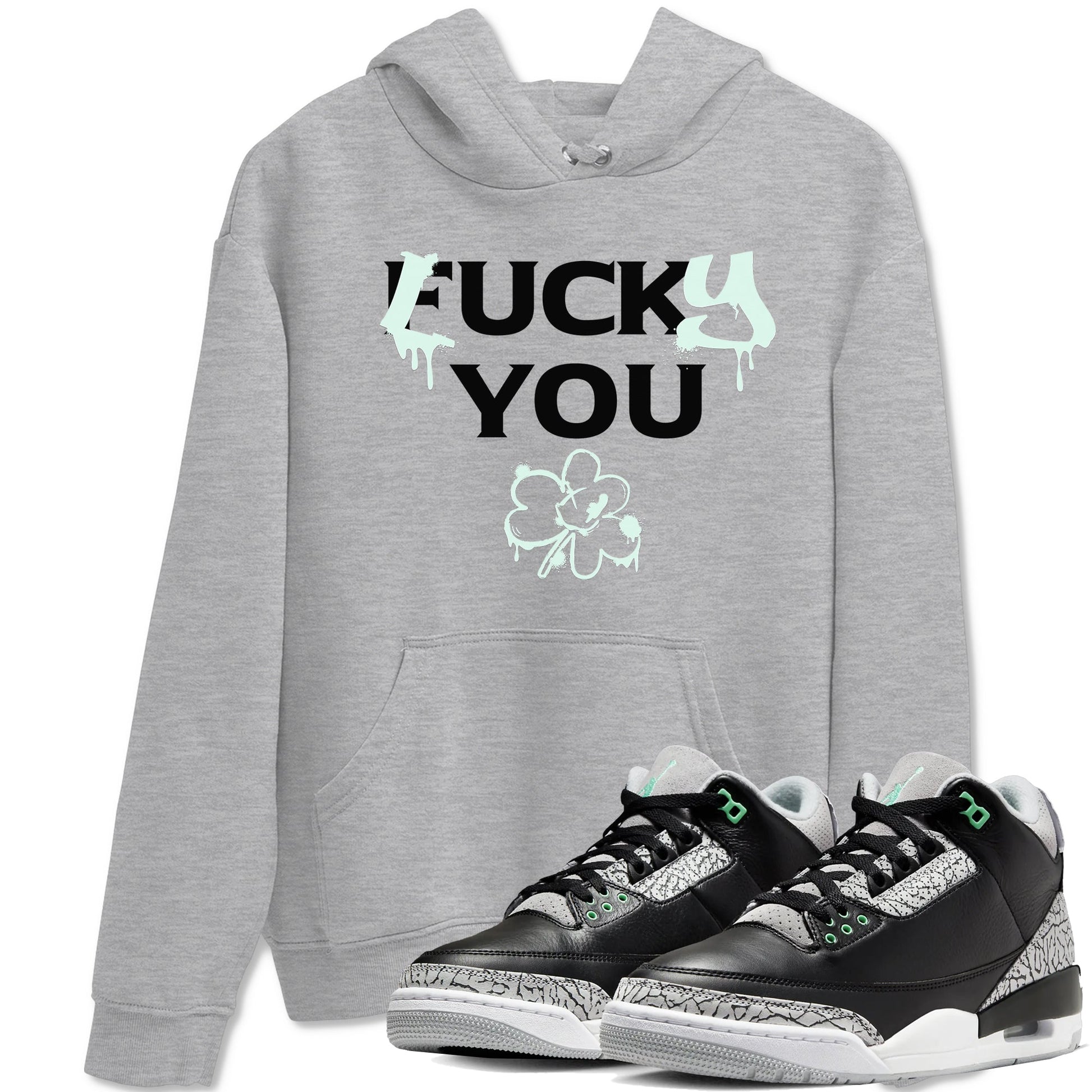 3s Green Glow shirt to match jordans Lucky You sneaker tees Air Jordan 3 Green Glow SNRT Sneaker Release Tees unisex cotton Heather Grey 1 crew neck shirt