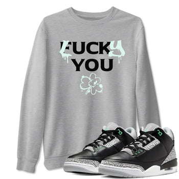 3s Green Glow shirt to match jordans Lucky You sneaker tees Air Jordan 3 Green Glow SNRT Sneaker Release Tees unisex cotton Heather Grey 1 crew neck shirt