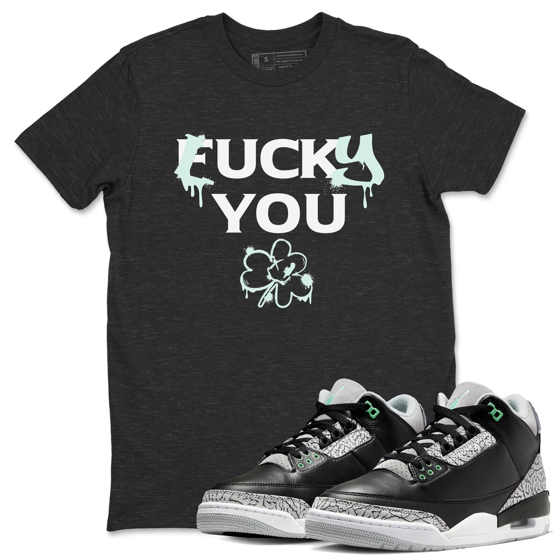 3s Green Glow shirt to match jordans Lucky You sneaker tees Air Jordan 3 Green Glow SNRT Sneaker Release Tees unisex cotton Charcoal Heather 1 crew neck shirt