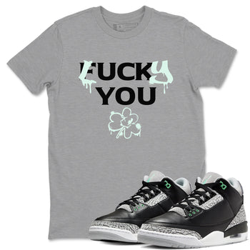 3s Green Glow shirt to match jordans Lucky You sneaker tees Air Jordan 3 Green Glow SNRT Sneaker Release Tees unisex cotton Heather Grey 1 crew neck shirt