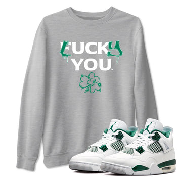 4s Oxidized Green shirts to match jordans Lucky You sneaker match tees Air Jordan 4 Oxidized Green SNRT Sneaker Tees streetwear brand Heather Grey 1 unisex cotton tee