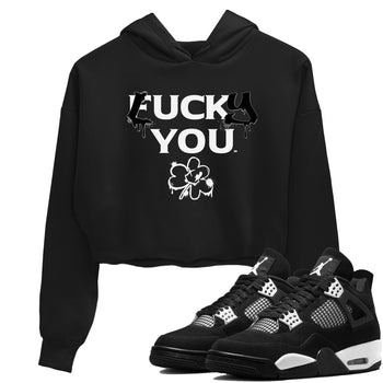 4s White Thunder shirts to match jordans Lucky You sneaker match tees Air Jordan 4 White Thunder SNRT Sneaker Release Tees unisex cotton Black 1 Crop Shirts