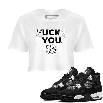 4s White Thunder shirts to match jordans Lucky You sneaker match tees Air Jordan 4 White Thunder SNRT Sneaker Release Tees unisex cotton White 1 Crop Shirts